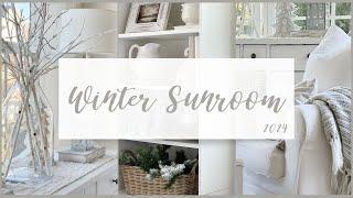 2024 WINTER SUNROOM | BUDGET FRIENDLY SEASONAL DECORATING IDEAS | How to Style a Cozy Winter Space