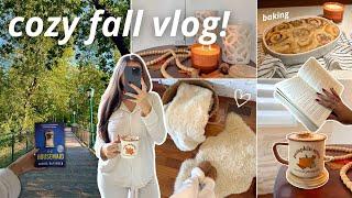 COZY FALL VLOG: september day, romanticizing fall, autumn decor, baking, skin care & reading