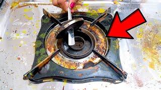 How To Clean Your Gas Stove Like A Pro| Kitchen tips & hacks| Cleaning tips @ArtkalaAngan