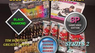  2023-24 BLACK DIAMOND, SP GAME USED, TIM HORTONS DUOS, UPPER DECK SERIES 2 HOCKEY HUNT FOR BEDARD!