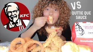 KFC CHICKEN TENDERS AND ONION RINGS VS QUTTIE QUE SAUCE