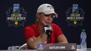 Arizona's Caitlin Lowe expecting tough game vs. Oregon State in Women's College World Series