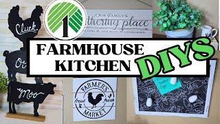 EASY Dollar Tree FARMHOUSE KITCHEN DIYS - Budget Friendly Kitchen Makeover