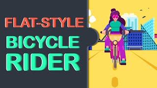 How to Design Flat style Bicycle rider in Adobe Illustrator | Flat style illustration tutorial