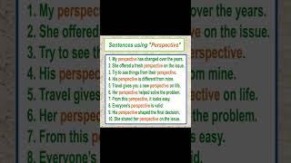 "Perspective" meaning with examples | Learn English Vocabulary #english #learn #shortfeed