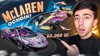 60,000 UC McLaren 4 TA MOSHINA OLDIM  PUBG MOBILE!!!