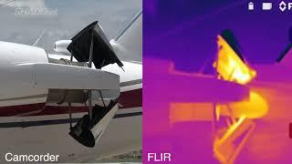 Thrust reverser tests with FLIR video