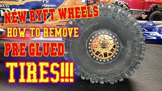 axial ryft removing pre glued tires and new bead locks