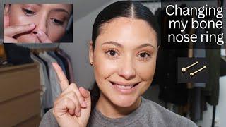 How to change your nose ring/ Bone Nose stud/ How to change Bone nose ring