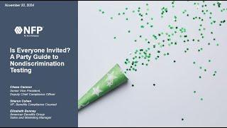 Webinar – Is Everyone Invited? A Party Guide to Nondiscrimination Testing