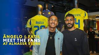 Ângelo and Fatil at AlNassr Store  محمد آل فتيل وآنجيلو يلتقون بجمهور العالمي في متجر النصر 