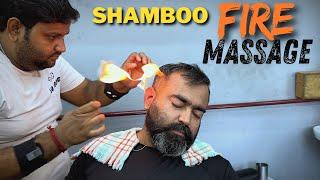 Sambhoo unwanted Hair removal by using fire & Asmr Head Massage - Asmr Relaxation