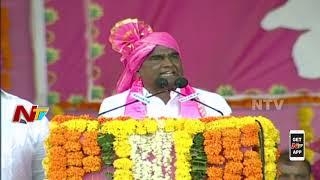 Shadnagar MLA Candidate Anjaiah Yadav Speech at CM KCR Wanaparthy Meeting | NTV