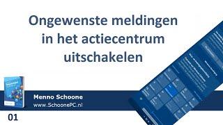 Meldingen actiecentrum uitschakelen (SchoonePC instructievideo 01)