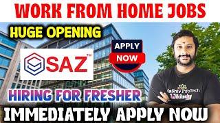 SAZ India is Hiring | Permanent Work from Home jobs | Today Job Vacancy in Tamil #kaashiv #job