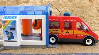 Funny story of washing toy trucks and rescue team police cars | Toy car collections video