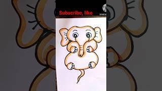 #simple and easy drawing #small elephant drawing #viral #satisfying #amala #youtubshort