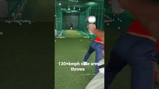 130+kmph side arm throws #cricket #cricketlover #cricketshorts #sports #sidearm #speed #astroturf