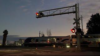 [Dangling Gate Light and New Gate LEDs) Central Ave Railroad Crossing, Newark, CA (Video 3)