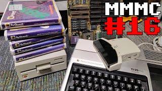 Broken TI99 with games, SyQuest cart testing, a Cyrix 486DLC CPU, a smashed Mac, and a hand scanner