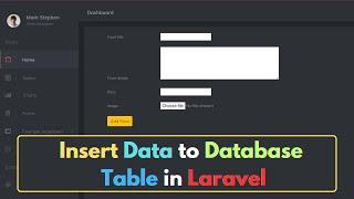 #5 Insert Data to Database table from Admin Panel Laravel | Laravel Restaurant Management Project