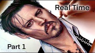 Drawing Johnny Depp Real Time - Part 1