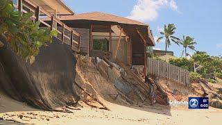 Demolition begins on eroding home near Sunset Beach