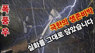 우중캠핑] 폭우속에서 폭풍속에서 안개속에서  극한의 생존 비박캠핑 실화를 쌩 리얼로 담았습니다 /차사랑캠프/Korea's heavy rain camping