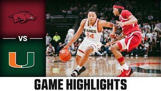 Arkansas vs. Miami Game Highlights | 2024-25 ACC Men's Basketball