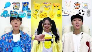 [ASMR] Korean Cute Couple Color Food Mukbang || COLOR FOOD CHALLENGE #mukbang #challenge #viralshort