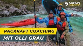 Packraft coaching with kayak freestyle world champion Olli Grau on the Soca (2022)