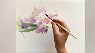 Рододендрон в акварели / watercolor flowers