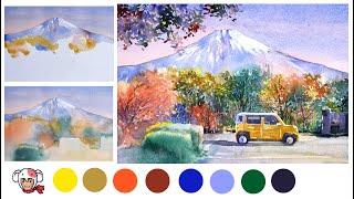 Watercolor Painting /How to Demonstrate Fujisan/Fuji mountain