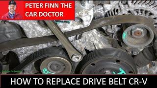 How to replace DRIVE BELT Honda CR-V 2.0 years 2005 to 2023