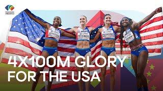 USA  beats Jamaica  in dramatic women's 4x100m relay | World Athletics Championships Oregon 22