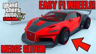 *VERY EASY* How to get F1 WHEELS on CARS in GTA 5 Online?! (CAR MERGE)