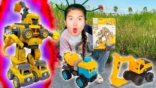 Changcady review các loại xe ô tô lắp ghép thành siêu nhân robot, xe máy xúc, xe bê tông...