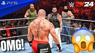 WWE 2K24 - Brock Lesnar vs. The Wyatt Family - 3 On 1 Handicap Match | PS5™ [4K60]