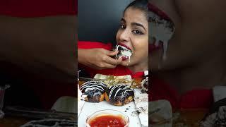 ASMR Eating Chocolate Truffle Cake,Donut,Strawberry Vanilla Ice Cream Cake ASMR Eating Mukbang Video