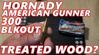 300 BLACKOUT vs TREATED WOOD- HORNADY AMERICAN GUNNER