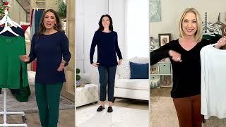 Susan Graver Modern Essentials Set of 2 Liquid Knit Tops on QVC