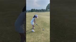 Hybrid shot #girlgolfer #golf #golfswing #8yearold #golfer #juniorgolf #juniorgolfer #golfgirl