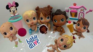 NEW Baby alive crib life dolls swimming in the bath  playing with New toys