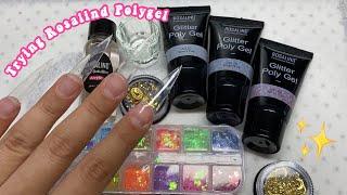 TRYING ROSALIND GLITTER POLYGEL! GLITTER STILETTO POLYGEL NAILS | Live Stream