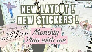 January Monthly Pages | Plan With Me | Rongrong Winter Wonderland Sticker Book