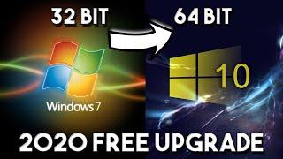 Windows 7 32 Bit To Windows 10 64 Bit - 2020 Free Upgrade - No Data Loss (Shorter Video Reupload)