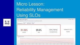 Micro Lesson: Reliability Management Using SLOs