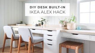 Ikea Alex Desk Hack | DIY Desk Built-in with Alex Drawers and Ekby Alex Shelves