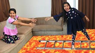 شفا تنقذ توأمتها من الحمم البركانية !! the floor is lava