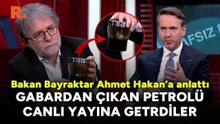 Gabar’dan çıkan petrolü canlı yayına getrdiler: Bakan Bayraktar Ahmet Hakan’a anlattı